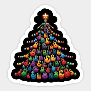 Guitar Christmas Tree Sticker